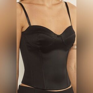Aritzia TEN Dazzle Satin Bustier in Black